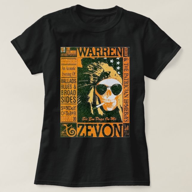 Camiseta Modelo de excelente Warren Art Zevon Legal Gift Gr (Frente do Design)