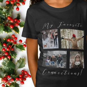 Camiseta Modelo de Foto de 4 Painéis Minhas Conexões Favori