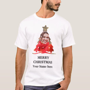 Camiseta Modelo de foto de árvore de Natal Moderno Personal
