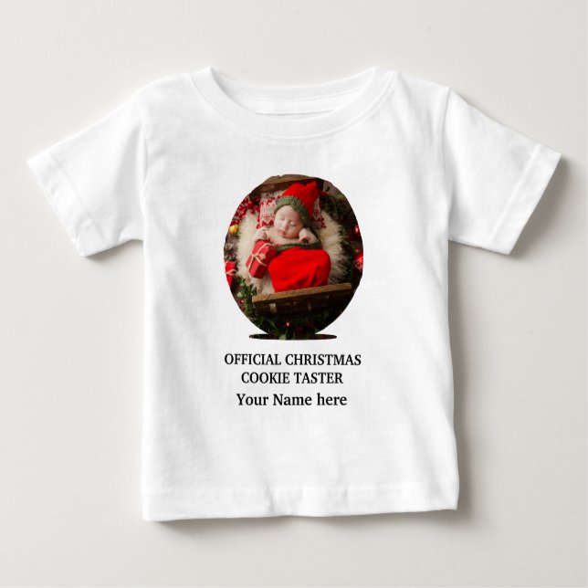 Camiseta Modelo de foto de cookie de Natal moderno personal (Frente)