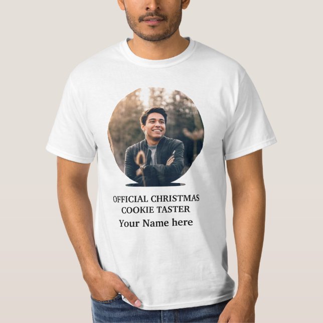 Camiseta Modelo de foto de cookie de Natal moderno personal (Frente)