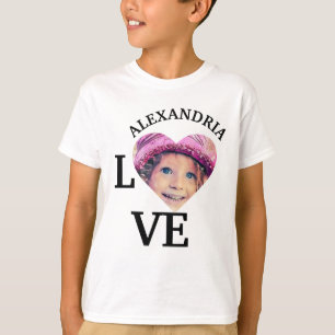 Camiseta Modelo de foto de coração de amor personalizado mo