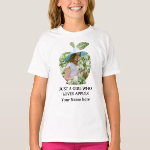 Camiseta Modelo de foto de fruta de maçã moderna e personal