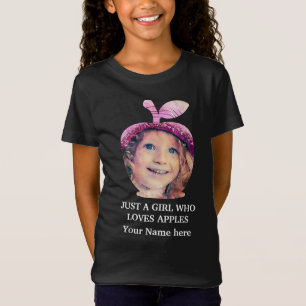 Camiseta Modelo de foto de fruta de maçã moderna e personal