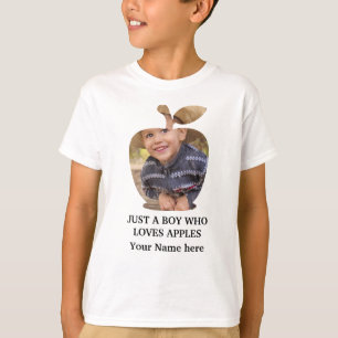 Camiseta Modelo de foto de fruta de maçã moderna e personal