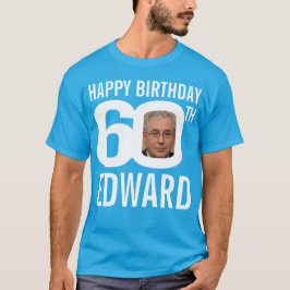 Camiseta Modelo de foto de nome personalizado de 60 anos br
