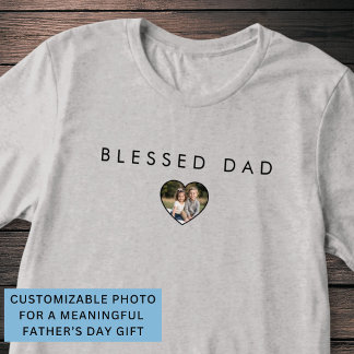 Camiseta Modelo de Foto de Pai Abençoado Dia dos Pais Moder