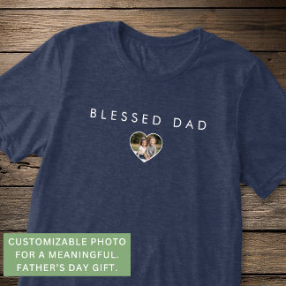 Camiseta Modelo de Foto do Dia dos Pais Pai Abencoado Moder