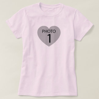 Camiseta modelo de foto em forma de coração