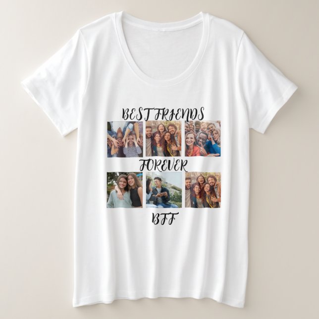 Camiseta Modelo de Foto Personalizado "Melhores Amigos para (Frente do Design)