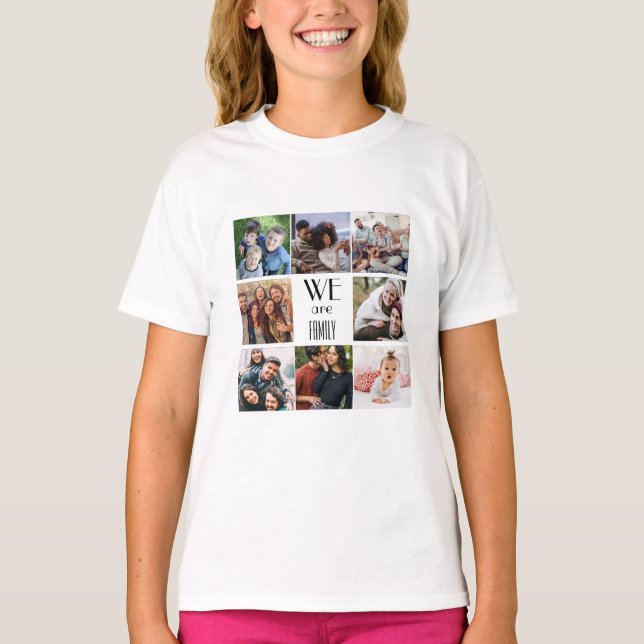 Camiseta Modelo de Foto Personalizado "Somos Família" (Frente)