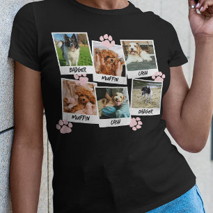 Camiseta Modelo de Foto Pink Paws 6 Instantâneos de Cachorr