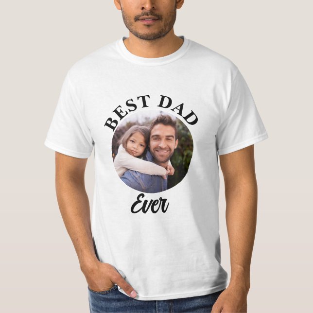 Camiseta Modelo de Fotografia Personalizada do Melhor Pai (Frente)