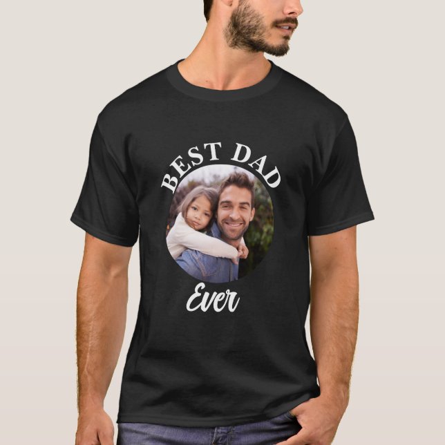 Camiseta Modelo de Fotografia Personalizada do Melhor Pai (Frente)