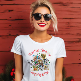 Camiseta Modelo de Fotos da Família de Luzes de Natal Tangi