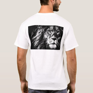 Camiseta Modelo de Impressão do lado traseiro do leão do T-