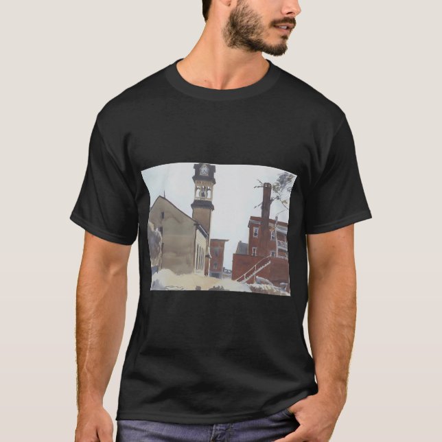 Camiseta modelo de interior lendo Edward Hopper (Frente)