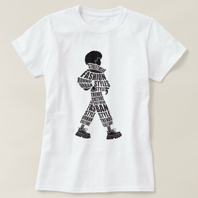 Camiseta Modelo de Moda de Passarela (Frente do Design)