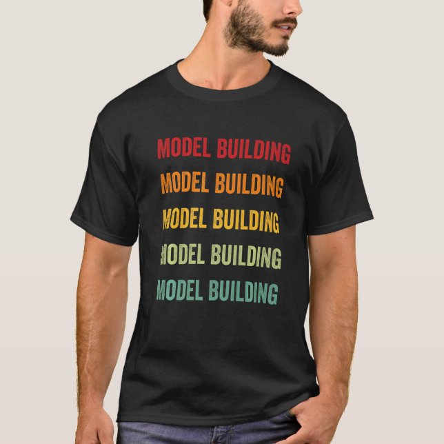 Camiseta Modelo de Modelo de Construção de Hobbyist Rainbow (Frente)
