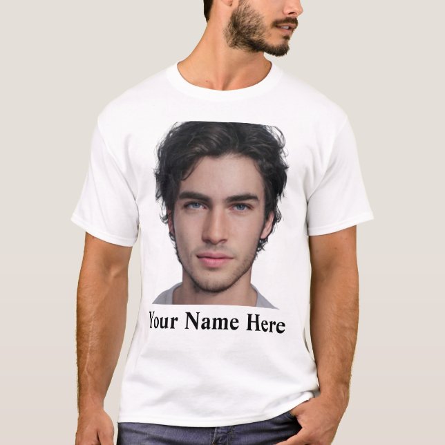 Camiseta Modelo de nome de foto de retrato personalizado mo (Frente)