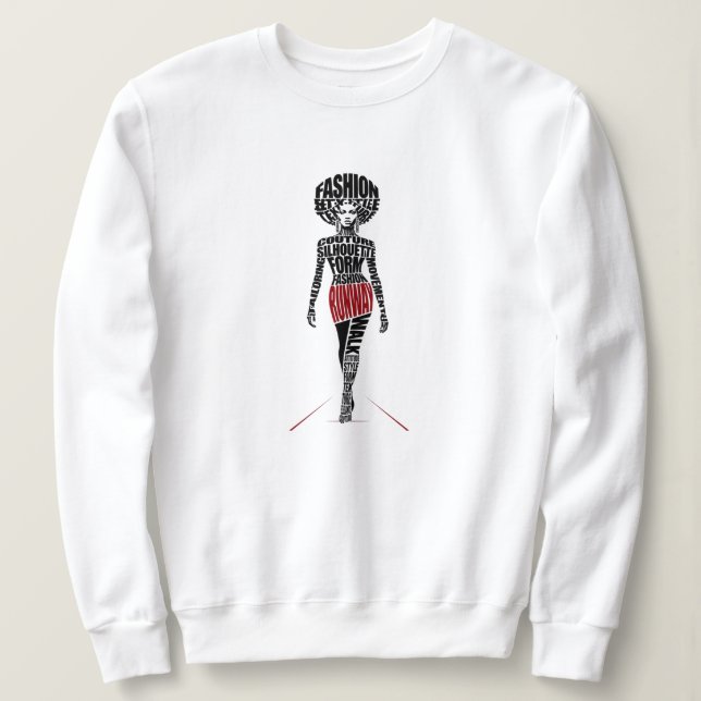 Camiseta Modelo de Passarela de Moda Afro-Americana (Frente do Design)