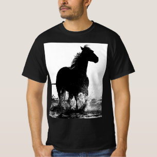 Camiseta Modelo de Pop de Arte Moderna de Cavalo em Execuçã
