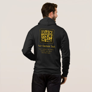 Camiseta Modelo de QR Code e Texto Editável   Preto e Doura