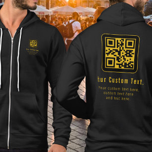 Camiseta Modelo de QR Code e Texto Editável Preto e Doura
