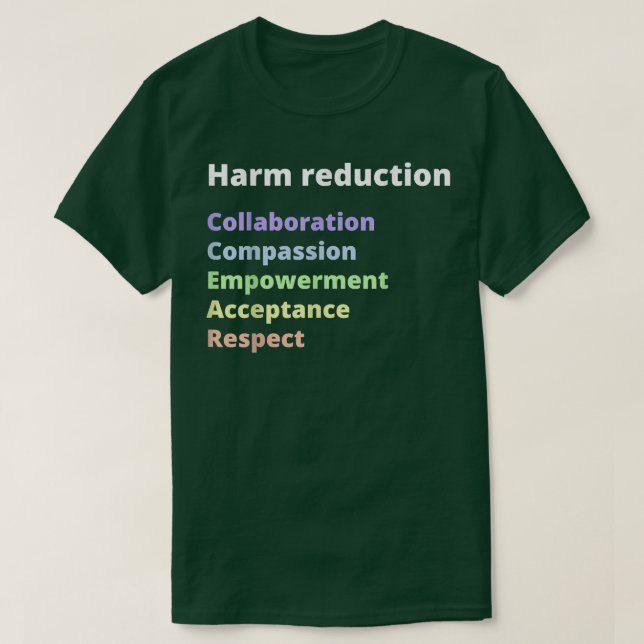 Camiseta Modelo de redução de danos (Frente do Design)