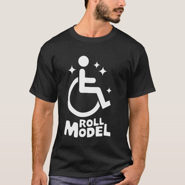 Camiseta Modelo de Rolagem para Cadeirante Deficiente (Frente)
