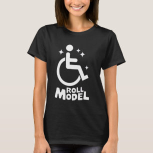 Camiseta Modelo de Rolamento em cadeira de rodas deficiente