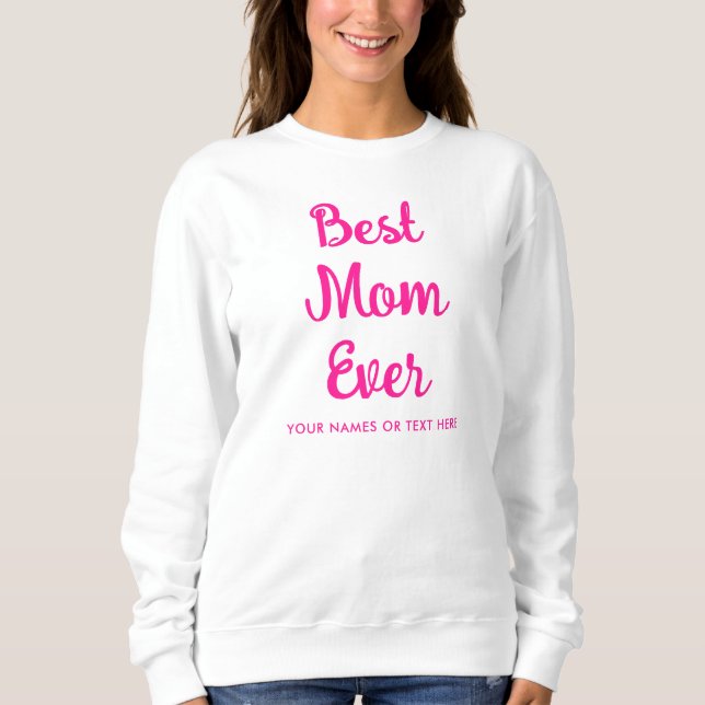 Camiseta Modelo de Script Mulheres Rosa Quente Melhor Mãe (Frente)