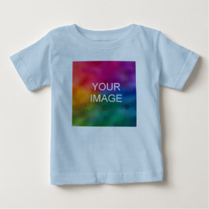 Camiseta Modelo de Tendência de Cor Azul Elegante Personali