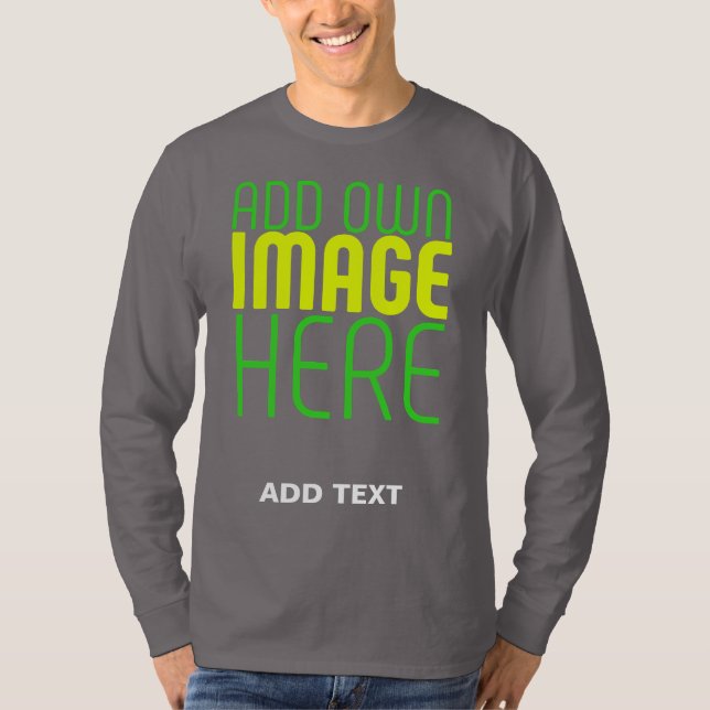 CAMISETA MODELO DE TEXTO DE IMAGEM DA CINZA MODERNA EDITÁVE (Frente)