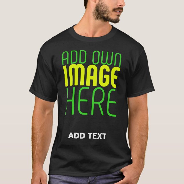 CAMISETA MODELO DE TEXTO DE IMAGEM NEGRA SIMPLES EDITÁVEL M (Frente)