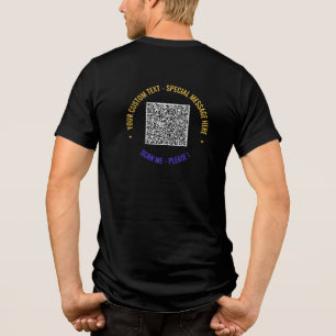 Camiseta Modelo de Texto Personalizado do Código QR de Cor 