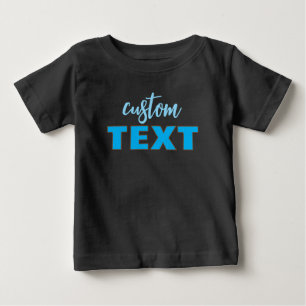 Camiseta Modelo de Texto Personalizado Preto & Azul