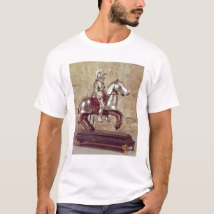 Camiseta Modelo de um cavalo e de um cavaleiro barded,
