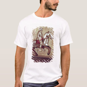 Camiseta Modelo de um cavalo e de um cavaleiro barded,