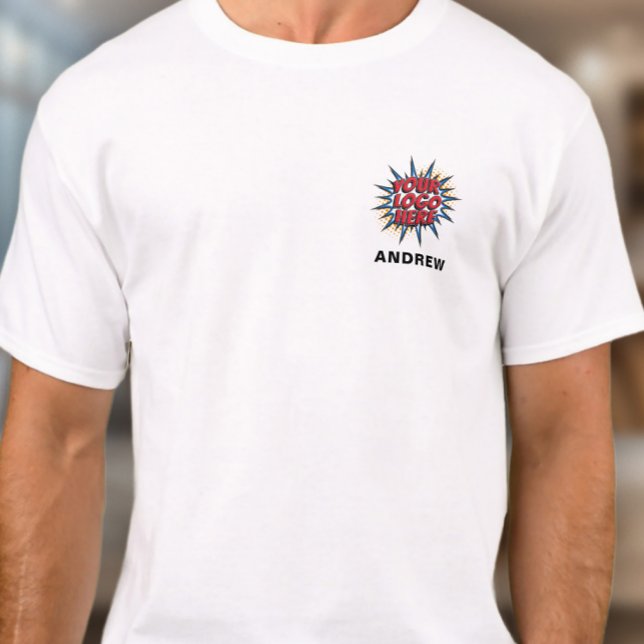 Camiseta Modelo de Upload de Nome e Logotipo do Funcionário (Criador carregado)
