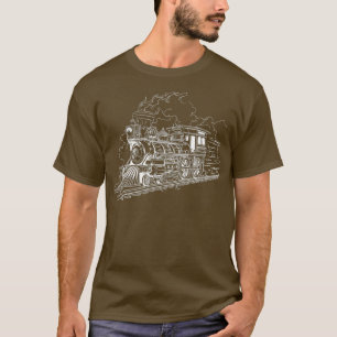 Camiseta Modelo de Vapor da Locomotiva do Comboio Funny