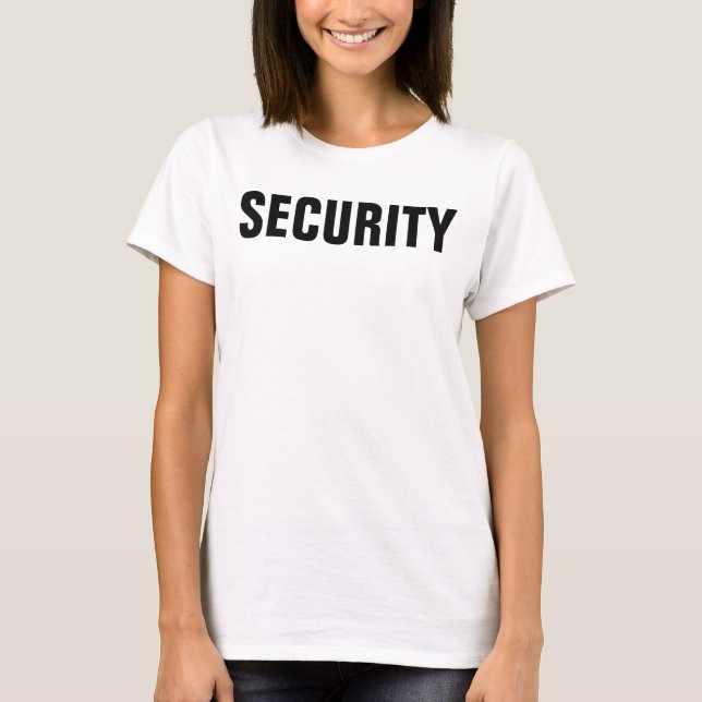 Camiseta Modelo dupla lateral Womens Black White Security (Frente)