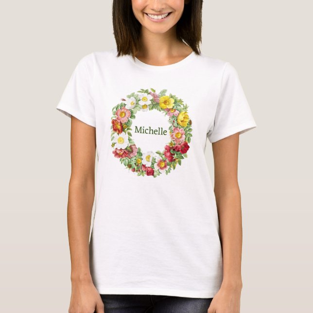 Camiseta Modelo Floral Wreath Springtime (Frente)