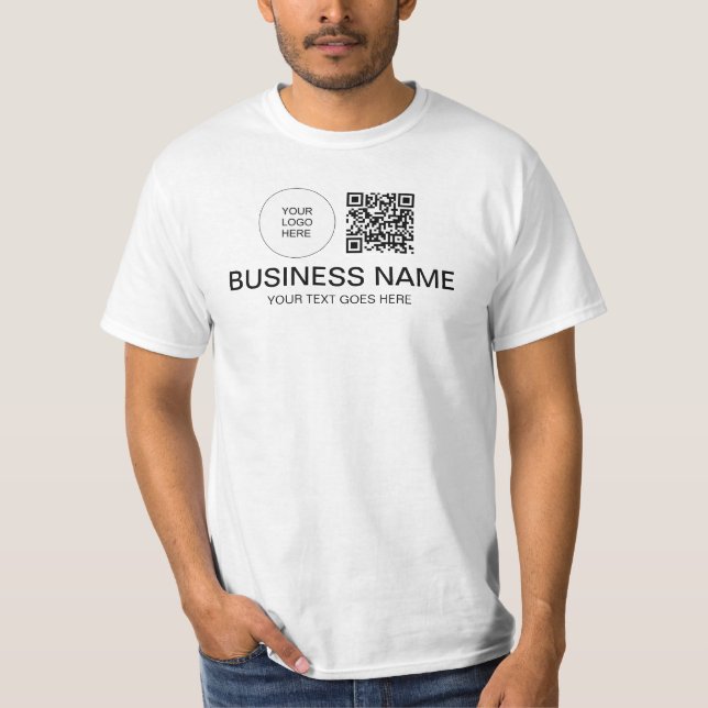 Camiseta Modelo frontal e traseiro Mens Impressão QR Código (Frente)