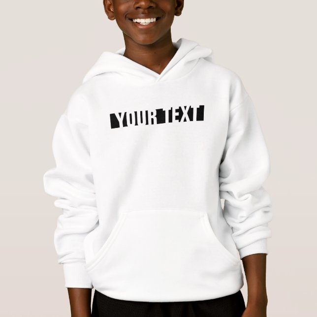 Camiseta Modelo Kids Boys Hoodies Add Name Text Photo (Frente)