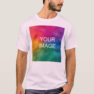 Camiseta Modelo Mens de Texto de Fotografia Pálidas e Rosa 