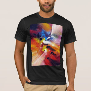Camiseta Modelo Moderna Cor Preta da Pintura Abstrato