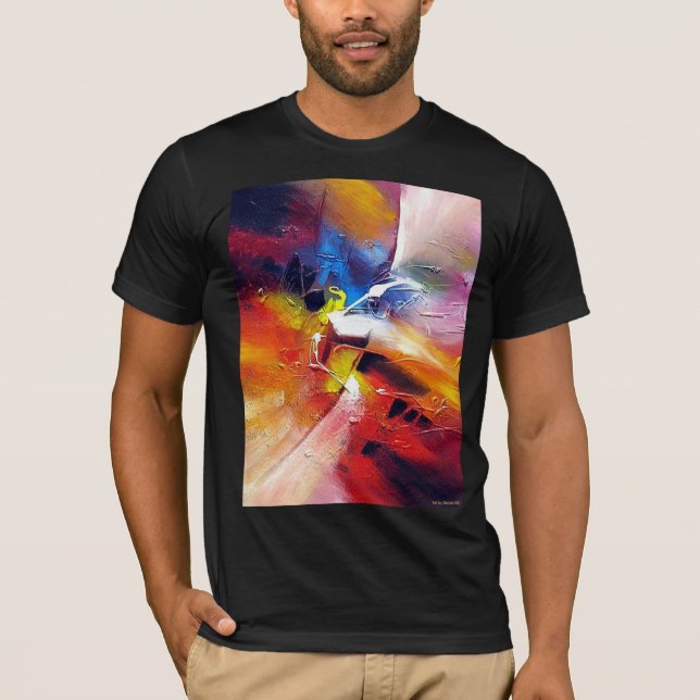 Camiseta Modelo Moderna Cor Preta da Pintura Abstrato (Frente)