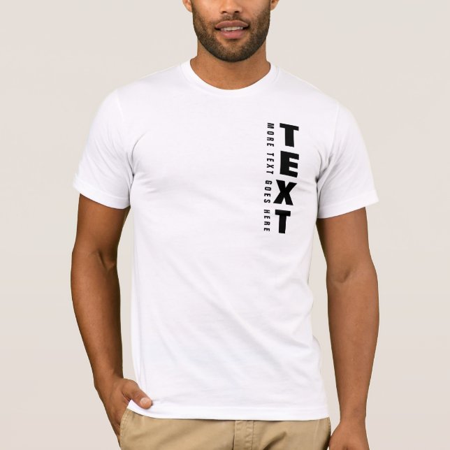 Camiseta Modelo Moderno de Manga Curta Masculina com Texto  (Frente)