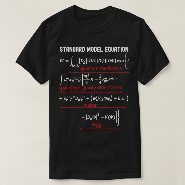Camiseta Modelo Padrão de Equação Física Ensino de Ciência  (Frente do Design)